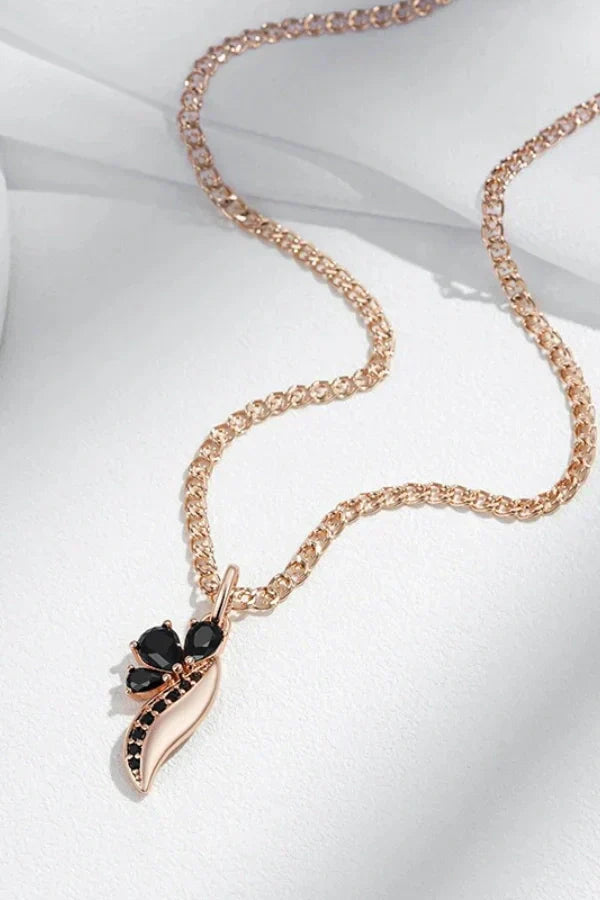 Scarlett - Vintage Black Zircon Pendant Gold Necklace